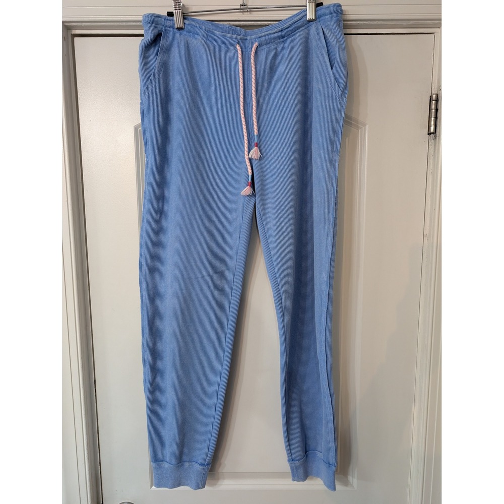 Sunnyside by Sundry Womens Light‎ Blue Waffle Knit Jogger Pants Small casual
